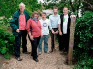From left Phil Wood and Alison Spencer of the Andover Ramblers, Peter Davis of North Hampshire Downs Ramblers, Kevin Harrington from TVBC, Tony Stoney of North Hampshire Downs Ramblers, photo Basingstoke Gazette  