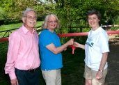 Martin Parker, Judith Borsay and Kate Ashbrook cutting the ribbon